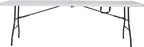 COSCO Fold-in-Half Banquet Table w/Handle, 8ft, White