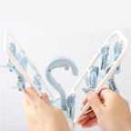 Clothes Drying Racks 2 Pack Small Folding Portable Underwear Hangers with Clips Socks 12 Clips 360° Rotatable Hook for Drying Towels Bras Baby Clothes Gloves Plast