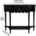 Solid Wood Entry Table with Drawer, Farmhouse Console Table for Entryway(B,100 * 30 * 88CM/39.4 * 11.8 * 34.6IN)