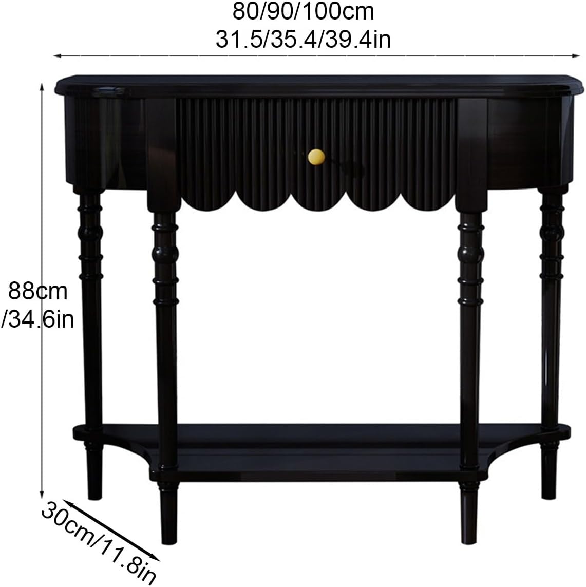 Solid Wood Entry Table with Drawer, Farmhouse Console Table for Entryway(B,100 * 30 * 88CM/39.4 * 11.8 * 34.6IN)