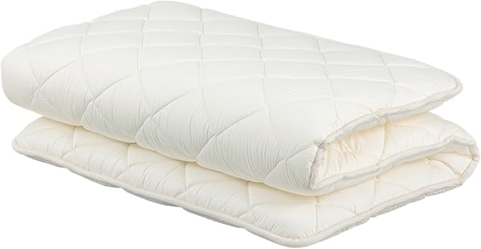 FULI Japanese Futon Japanese Floor Bed, Tatami Foldable Bed, Roll Up Sleeping Pad, Shikibuton, Made in Japan (White, Twin XL)