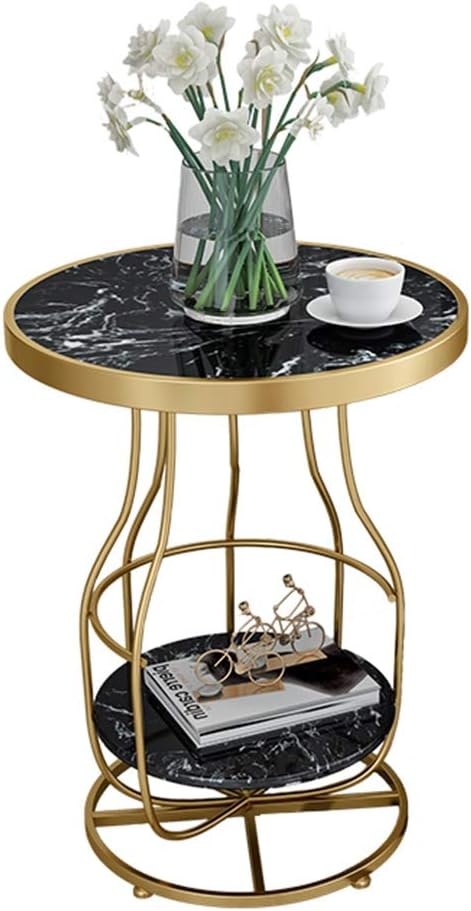 Telephone Table, Marble Side Table Living Room Telephone Table Golden Wrought...