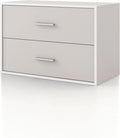 Homes: Inside + Out Apexa 2-Drawer Wooden Stackable Storage Drawers, Small Food Pantry Cabinet, Cajonera De Madera, Underbed Drawer Dorm Teen Room Decor & Bedroom, Home Office, Kitchen, Taupe Grey