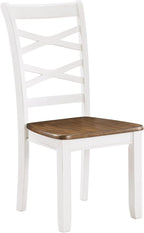 Lexicon Dining Table Set for 6 with Chairs, Wood 7 Piece Farmhouse Dining Room Table and Chairs Set of 6, Cross Back, Easy Assembly Seater for Indoor Home, Dinner, Kitchen, Cherry/White