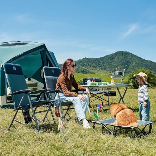 Timber Ridge 3-Level Adjustable Rocking Camping Chair, Ergonomic Padded High ...