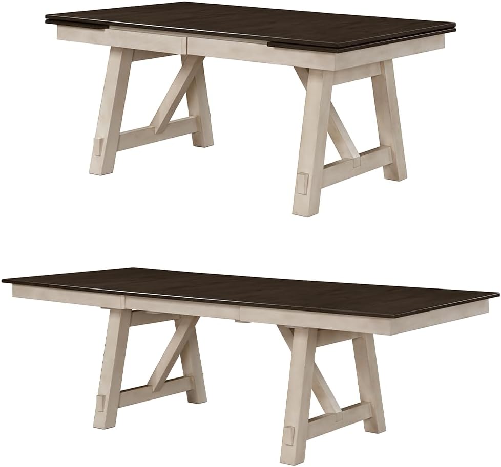 WILLIAMSPACE 94" Extendable Dining Table Set for 6, Rustic Farmhouse Rec...