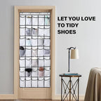 40 Mesh Pocket Over the Door Shoe Organizer,Hanging Shoe Rack for Closet Storage Holder for Dorm Room College Classroom Storag(White)