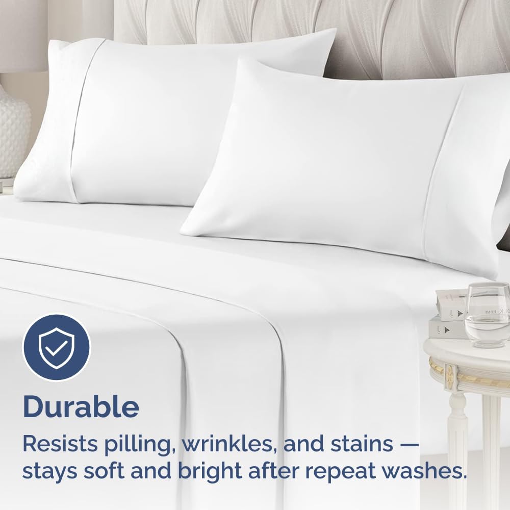 Standard Pillow Cases - 2 Pack - Super Soft Pillowcase Covers - Envelope Enclosure - Hotel Quality Pillow Protectors - Wrinkle Free, Shrink and Stain Resistant - Machine Washable - 20" x 26" (White)