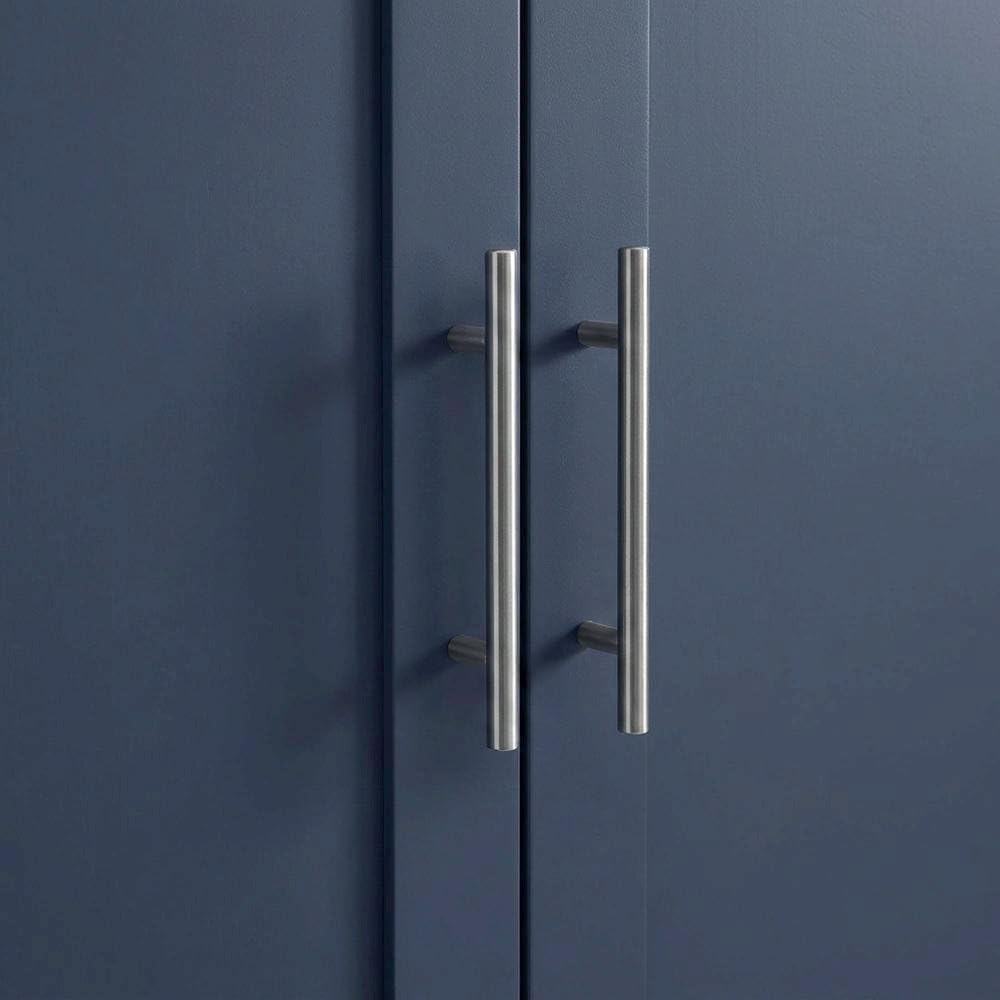 Furnifact Blue Pantry Cabinets Two-Piece Storage Set with Anti-Tip Mechanism ...