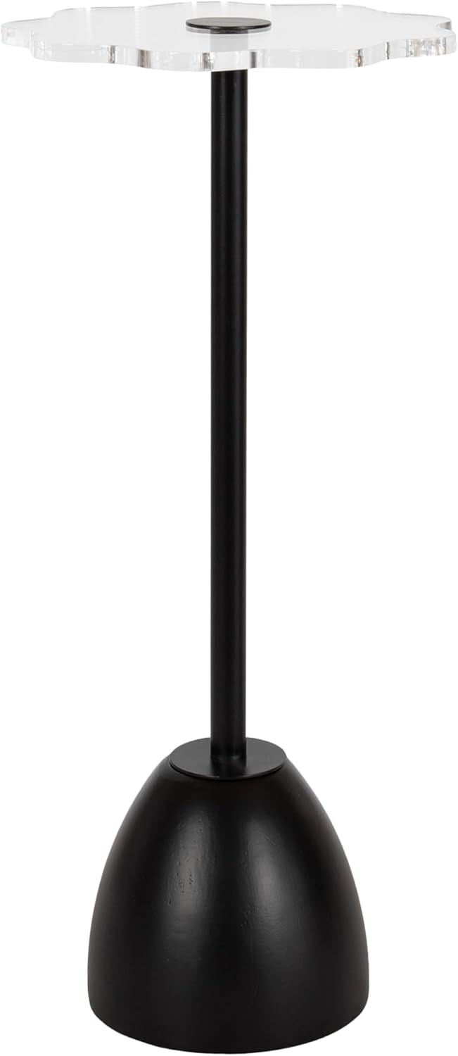 Kate and Laurel Acari Modern Pedestal Drink Table, 10 x 10 x 22, Clear Acryli...