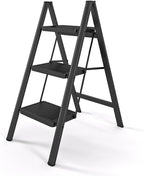 Trapezoidal 3-Tier Folding Ladder Shelf - Wrought Iron Floor Display Rack for Balcony, Living Room & Boho Home Decor, Perfect for Plants & Books