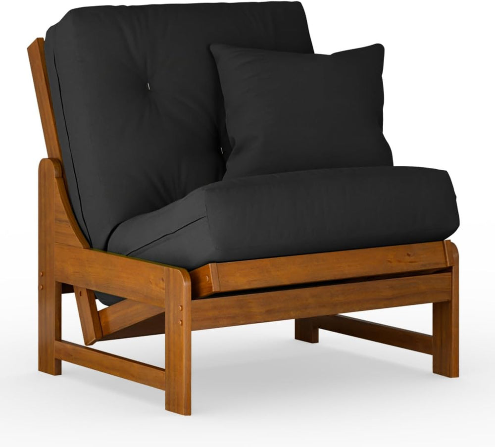 Nirvana Futons Arden Armless Style Chair and Black Cushion Set
