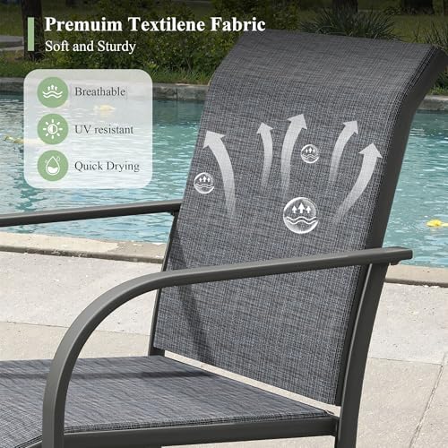 7 Pieces Outdoor Dining Set, Stackable Textilene Patio Chairs & 59.2&quot...