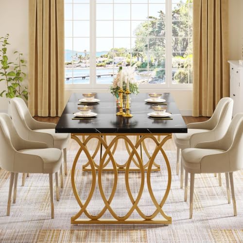 Tribesigns Modern Dining Table, 63" Large Kitchen Table for 4-6 People, ...