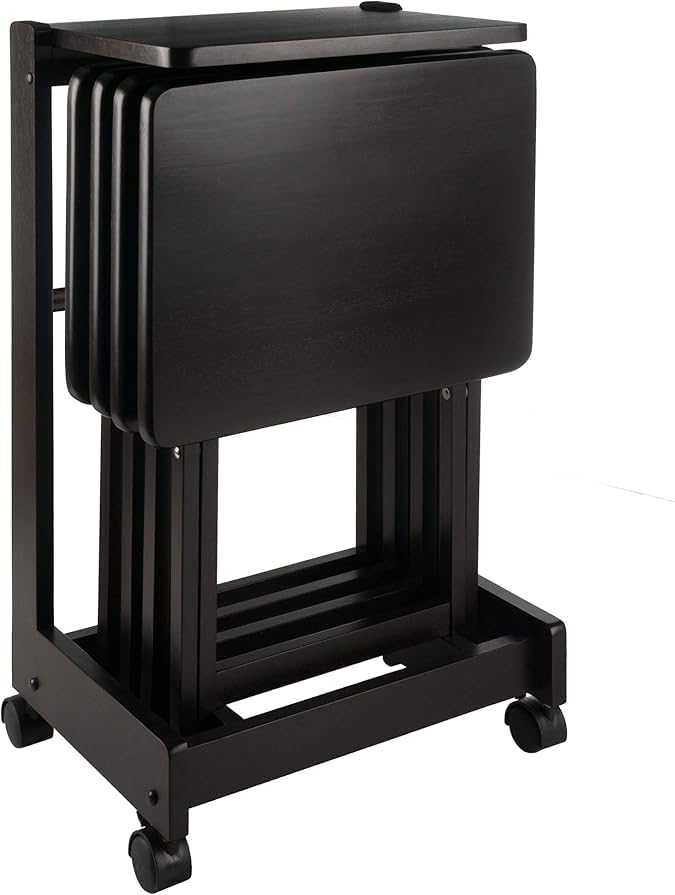 Casafoyer Wood Dylan 5-Piece Oversize Snack Table Set (Wood Lacquered)