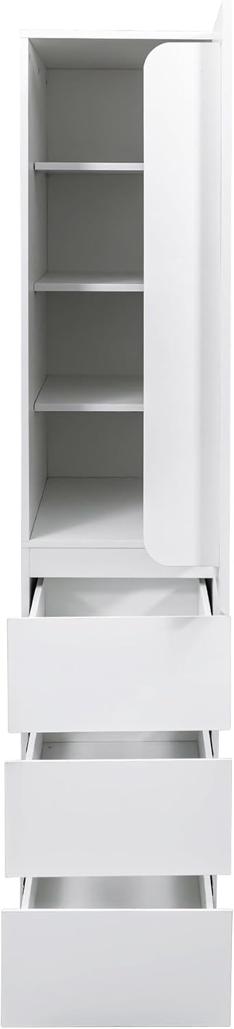 Polibi Freestanding Kitchen Pantry Cabinet with Door Rack, 3 Drawers & Ad...