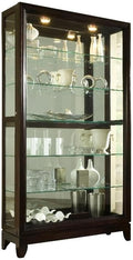 Pulaski Two Way Sliding Door Curio, 46 by 15 by 83-Inch, Chocolate Cherry Finish, Dark Brown