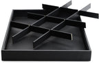 Black PU Leather Jewelry Display Flat Tray Ring Necklace Watch Organizer Display Tray (1 grid)