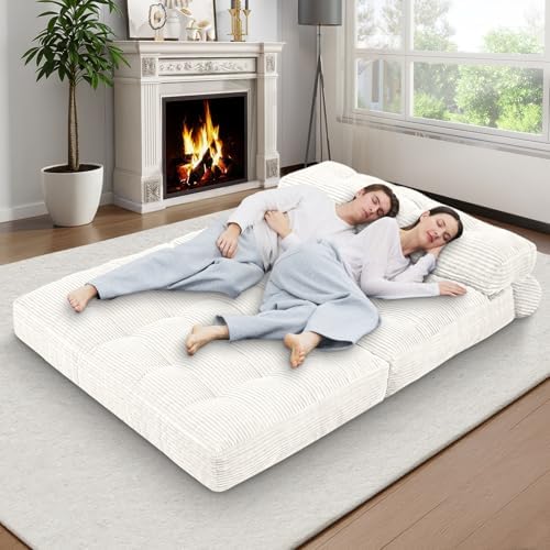 Folding Sofa Bed, Convertible Sleeper Chair with Pillow & Handle, Foldabl...