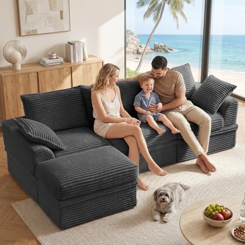 Upgraded Couch with Storage, Sectional Couches for Living Room, L-Shaped Modu...