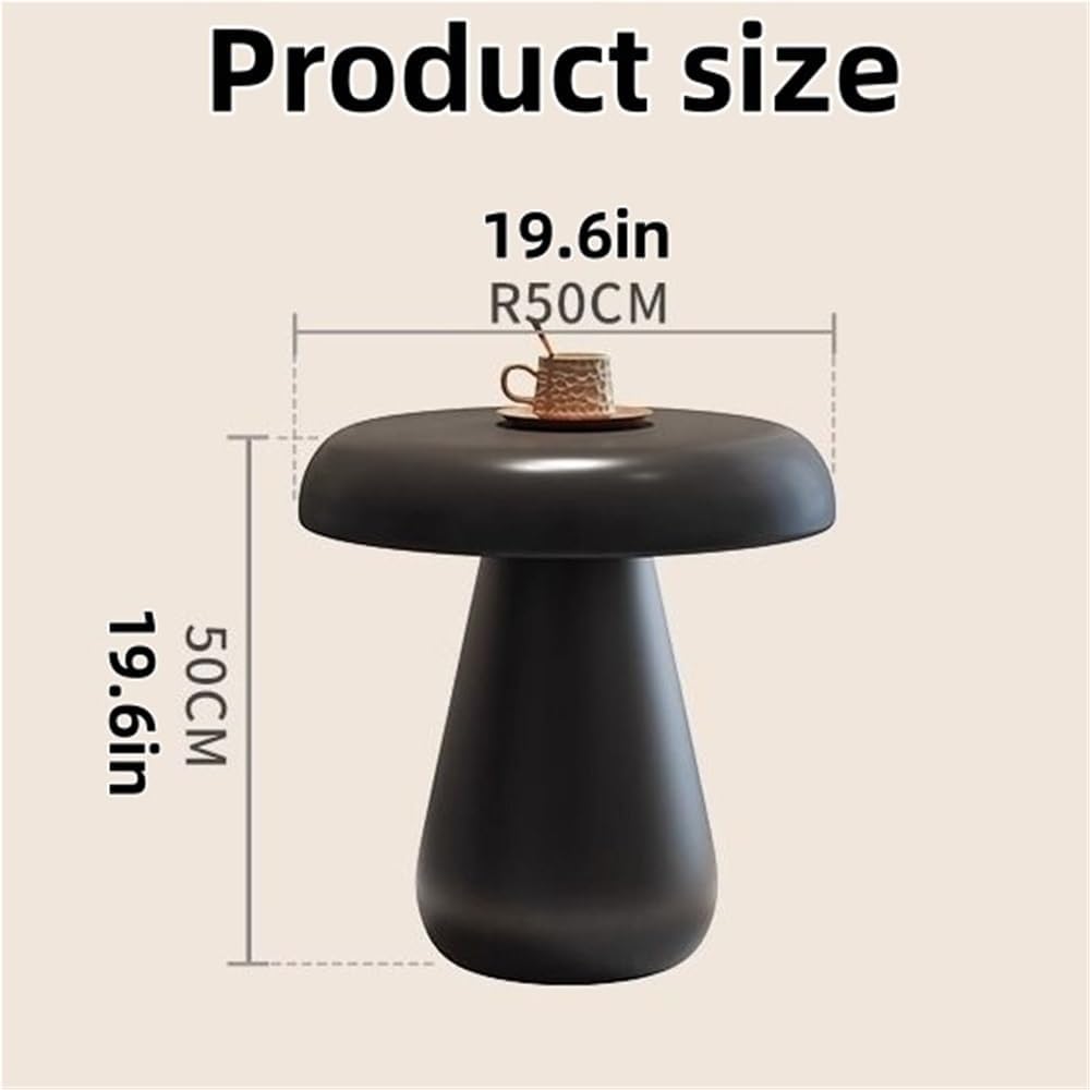 Modern Mushroom Round Side Table - Stylish Wood End Table for Living Room, Be...