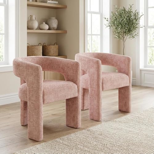 Jofran Gwen Jacquard Upholstered Accent Chair, Modern Luxury Plush Sculptural...