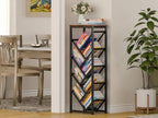 Cutogxon Tree Bookshelf - 9 Tier Visual Metal Floor Standing Book Shelf with Wooden Top, Small Bookshelf for Small Spaces Bookshelves Book Storage Organizer Shelves for Living Room Bedroom Black