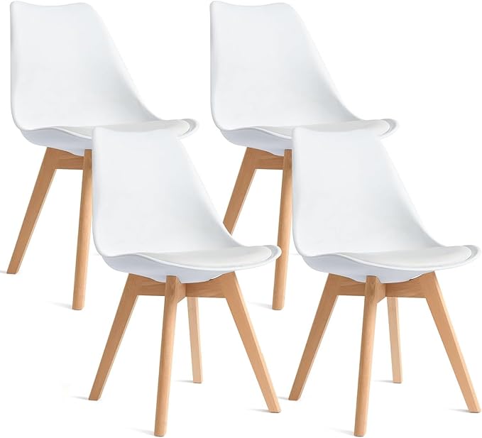 CangLong Dining Chairs Set of 4, Mid Century Modern Kitchen and Dining Chair,...