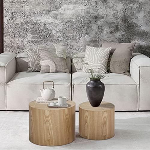 Small Wood Side Table Round Nesting End Table Coffee Tables Nesting Tables Se...