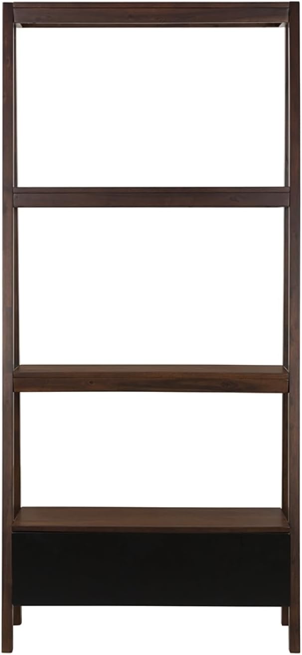 Geelife 32X17X68 Ladder Shelf - Solid Wood+MDF Wood+Brown - Space-Saving Ladder Display - Versatile Indoor Use