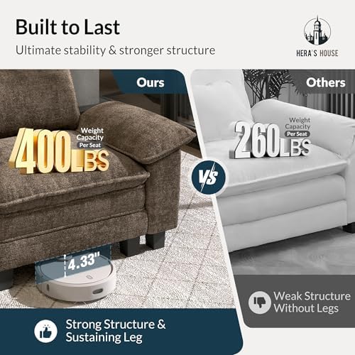 HERA'S HOUSE 3 Pieces Modular Cloud Couch and Chair Set Setional Sofa | M...