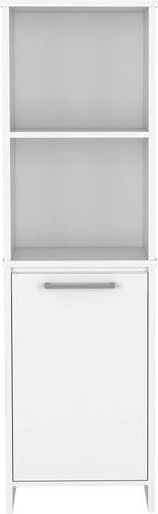 Modern Kitchen Pantry, White Storage Cabinet with 2 External Shelves, Single Door Cabinet, 2 Interior Shelves, Easy to Maintain, for Dining Room