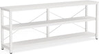 Tribesigns 71" Sofa Tables,Extra Long Couch Table, Narrow Long Console Table, Entryway Table,Sofa Table with 3 Tiers Storage Shelves (White)