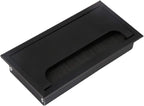 XMHF Aluminum Alloy Rectangle Wire Cable Grommet Hole Cover Cable Organizer for Office Desk Computer Desk Table (160 x 80mm; Black)
