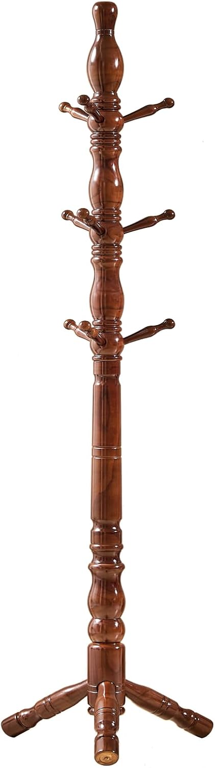 Coat Rack, Natural Wood Coat Racks with 3 Height Options and 9 Hooks,Coat Tre...