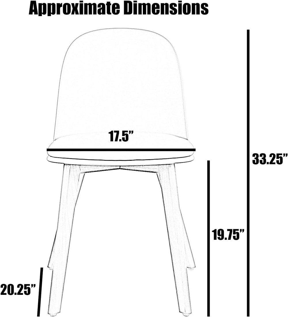 2xhome Modern Armless Dining Chair | Plastic Shell with PU Leather Cushion Pa...