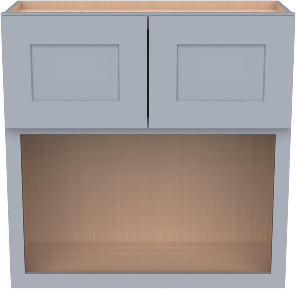 Solid Wood Shaker Wall Cabinet for Microwave – Space-Saving RTA with Open She...