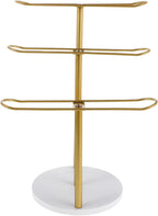 NUOBESTY Metal Headband Holder 3-Tier Scrunchie Holder - Hairband Hair Hoop Organizer - Hair Accessories Display Stand - Jewelry Bracelet Watch Organizer