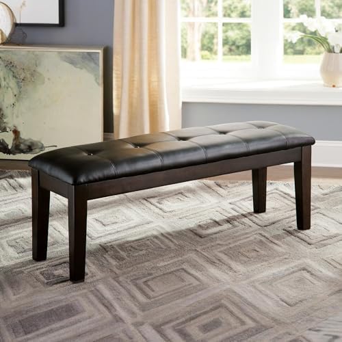 Signature Design by Ashley Haddigan 1-Piece Dining Bench, Faux Leather | Clas...
