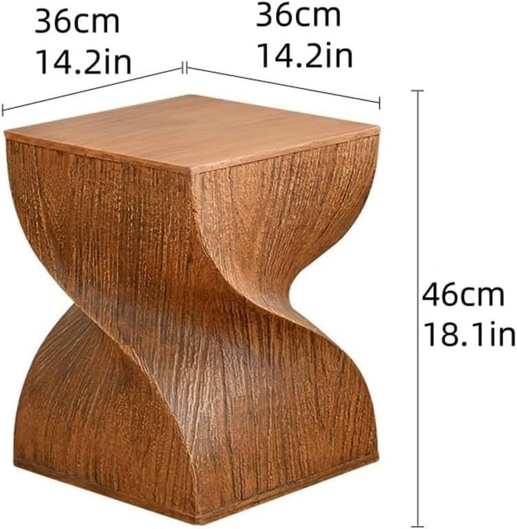 Design Side Table Magnesium Oxide End Table for Patio Living Room Bedroom Nig...