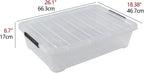 3 Packs 40 L Plastic Underbed Storage Containers with Lids, Clear Latching Bin Box with wheels