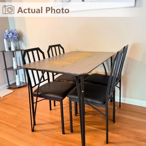 GAOMON 5-Piece Dining Table Set for 4, Modern Kitchen Table with Chamfered De...