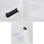 4 Packs 20 Quart Plastic Under Bed Storage Container with Lids and Wheels, Stackable and Nestable Organizer Bins, Flat Storage Box