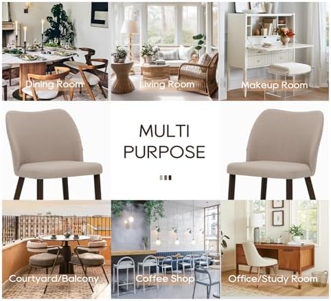 COLAMY Upholstered Dining Chairs Set of 6, Modern Fabric Dining Room Kitchen ...