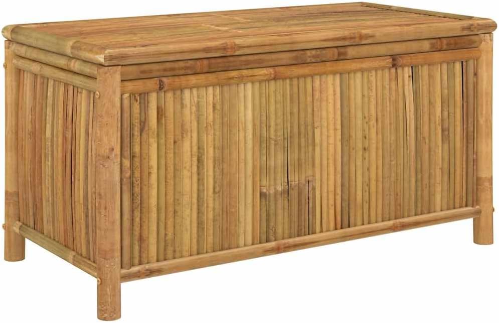 Bamboo Patio Storage Box 43.3x20.5x21.7 Inches | Durable Natural Material, Op...