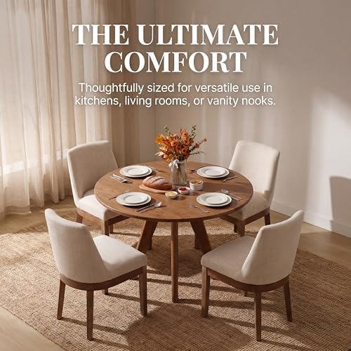 RIVOVA Upholstered Dining Chairs Set of 6, Modern Wooden Dining Room Chair wi...