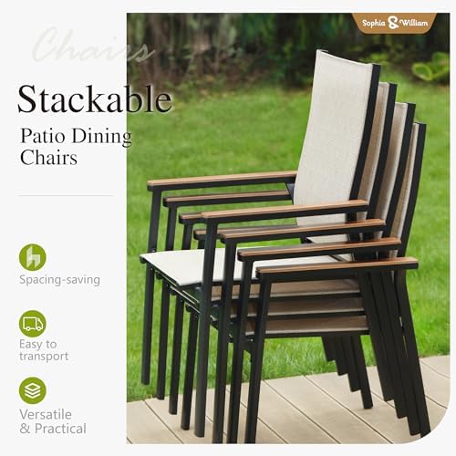 Sophia & William Patio Dining Set for 8, Square Table & Aluminum Chairs