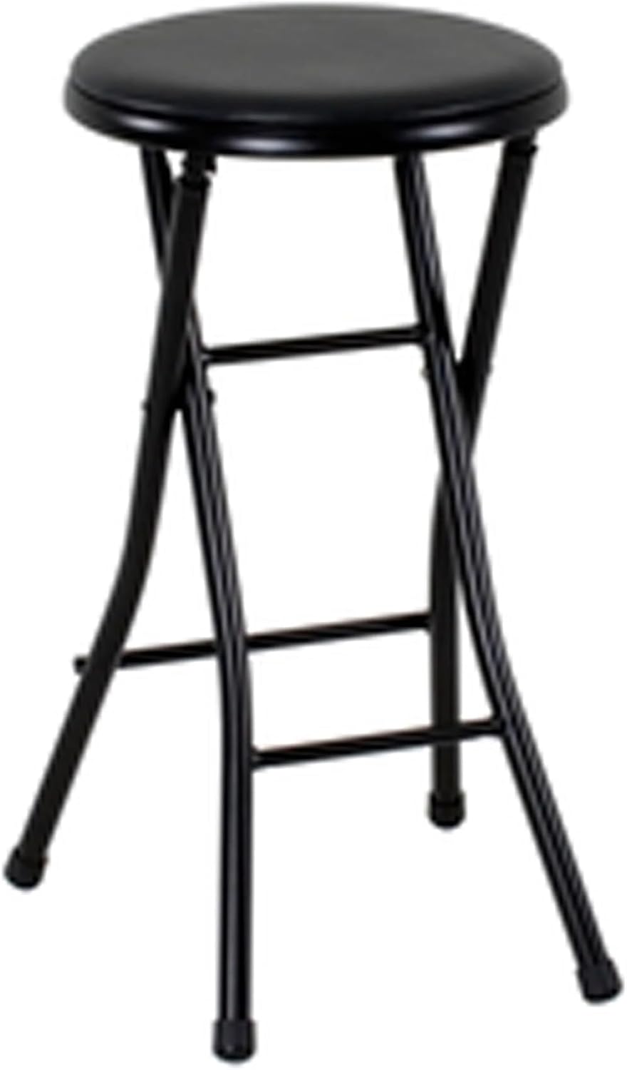 24" Vinyl Padded Folding Stool, Black