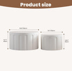 WXFKLDJ Fluted Round Nesting Coffee Table Set of 2, White B, 26.77"+19.69" | Modern Unique Circle Design, Drum Side Tea Table, Space-Saving, No Assembly