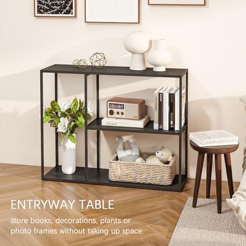 HDANI Console Table, Narrow Entryway Table, 3 Tier Metal Hallway Table, 11.8&...